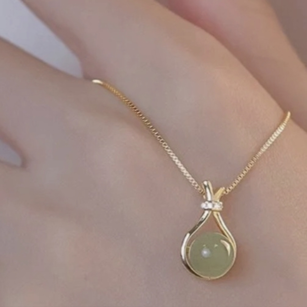 2X$60  Stainless steel Necklace Jade (Bundle)